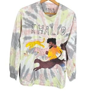 Khalid Free Spirit 2019 Tour Long Sleeve Tie Dye Graphic Shirt Mens Large